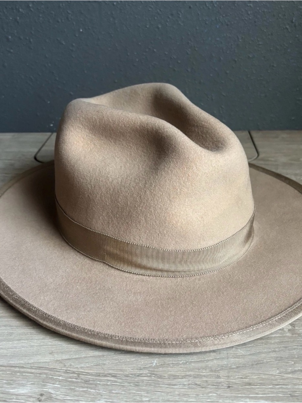 Keith James 100% Wool Brown Fedora Hat Sz L